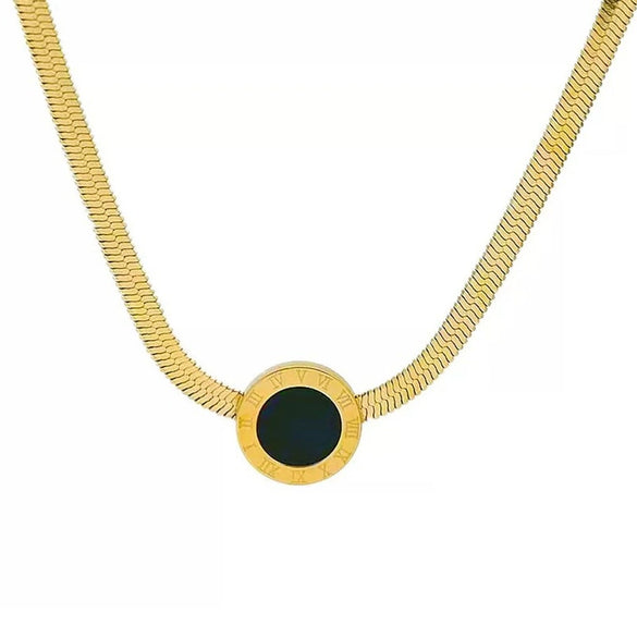 Titanium Steel Geometric Style Electroplated Necklace For Unisex