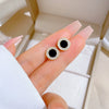 Titanium Steel Geometric Style Electroplated Shell Zircon Earrings For Women