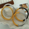 316L Stainless Steel Geometric Style Electroplated Wide Surface Elastic Snake Bone Bracelet