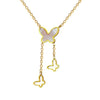 Titanium Steel Geometric Style Electroplated Women's And Unisex Clavicle Necklace With Fritillaria Butterfly Design