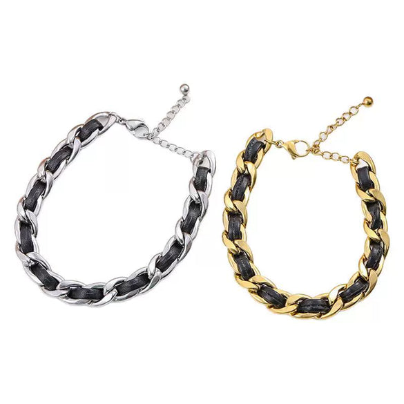 Titanium Steel Geometric Style Electroplated Women's Small Gold Ball Bracelet Jewelry