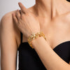 Titanium Steel Geometric Style Electroplated Women's Summer Fresh Flower Bracelet Wholesale