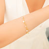 Titanium Steel Geometric Style Light Luxury Electroplated Double Layer Natural White Stone Bracelet For Women
