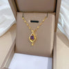 Titanium Steel Geometric Style Microinlaid Real Gold Unisex Necklace Set With Diamonds
