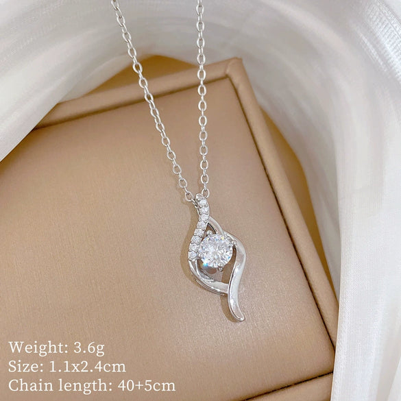 Titanium Steel Geometric Style Microinlaid Real Gold Unisex Necklace Set With Diamonds
