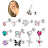Titanium Steel Geometric Style Piercing Earrings With Electroplating For Women