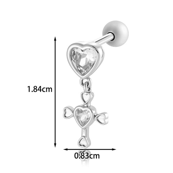 Titanium Steel Geometric Style Piercing Earrings With Electroplating For Women