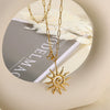 Titanium Steel Geometric Sun Pendant Necklace Light Luxury Electroplating