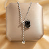 Titanium Steel Geometric Tassel Splicing Cross Chain Women's Electroplated Clavicle Necklace