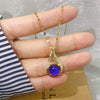 Titanium Steel Geometric Temperaturesensitive Colorchanging Phoenix Tail Necklace For Female