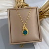 Titanium Steel Geometric Temperaturesensitive Colorchanging Phoenix Tail Necklace For Female