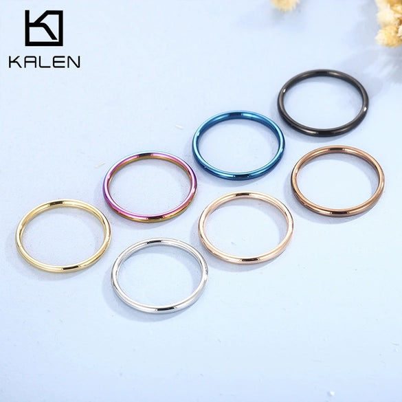 Titanium Steel Geometric Thin Ring For Women Light Luxury Simple Design With Electroplating