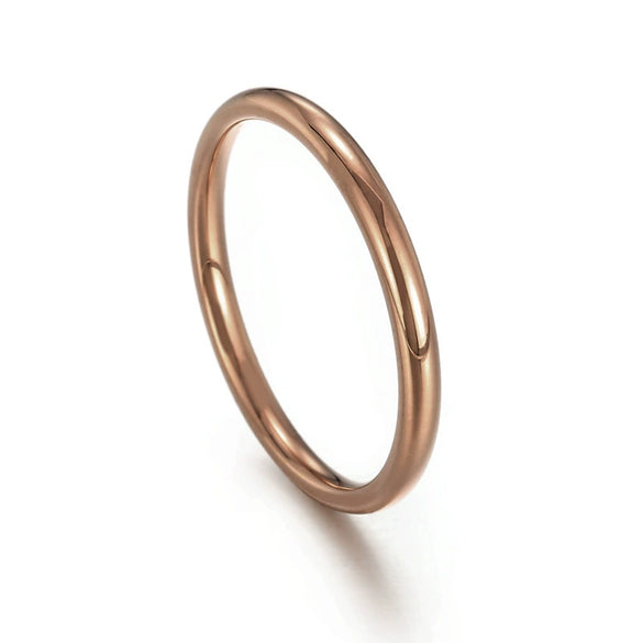 Titanium Steel Geometric Thin Ring For Women Light Luxury Simple Design With Electroplating