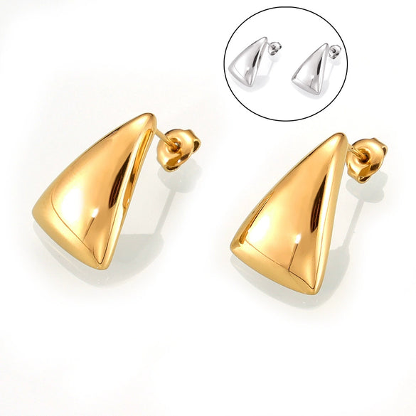 316L Stainless Steel Geometric Triangle Earrings Electroplated For Women