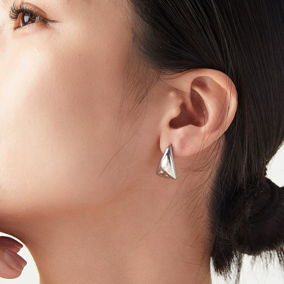 316L Stainless Steel Geometric Triangle Earrings Electroplated For Women