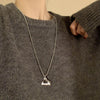 Titanium Steel Geometric Triangle Pendant Clavicle Chain Jewelry Highend Style Electroplated