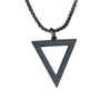 Titanium Steel Geometric Triangle Pendant Necklace With Pearl Chain Electroplated For Unisex Personality Jewelry