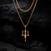 Titanium Steel Geometric Trident Hiphop Pendant Necklace For Men And Women