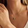 Titanium Steel Geometric Twelve Birthstone Necklace With Electroplating And O Word Chain
