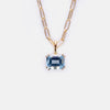 Titanium Steel Geometric Twelve Birthstone Square Pendant Necklace With O Word Chain Electroplated