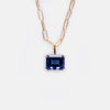 Titanium Steel Geometric Twelve Birthstone Square Pendant Necklace With O Word Chain Electroplated