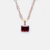 Titanium Steel Geometric Twelve Birthstone Square Pendant Necklace With O Word Chain Electroplated