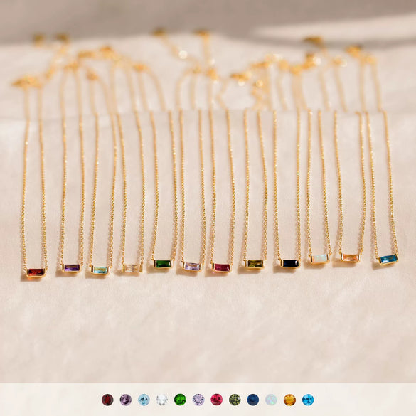 Titanium Steel Geometric Twelve Birthstone Zircon Necklace For Ladies With Electroplating Treatment