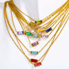 Titanium Steel Geometric Twelve Birthstone Zircon Necklace For Ladies With Electroplating Treatment
