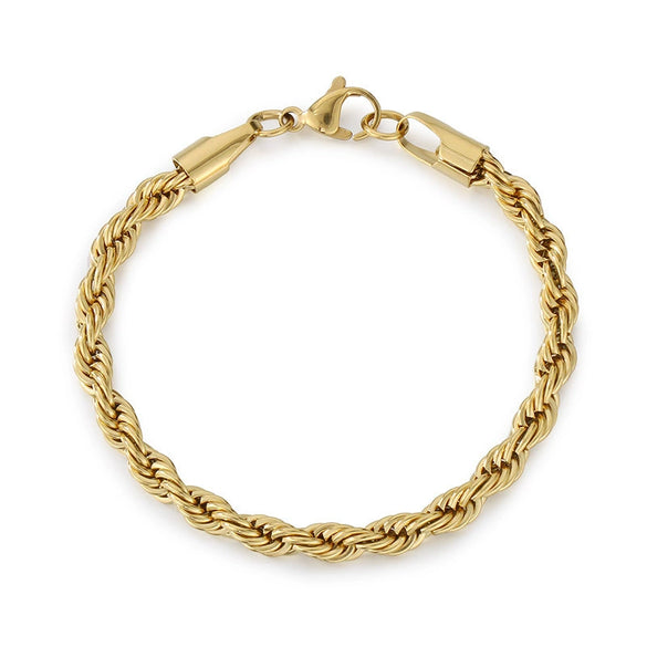 Titanium Steel Geometric Twist Chain Bracelet Electroplated Unisex