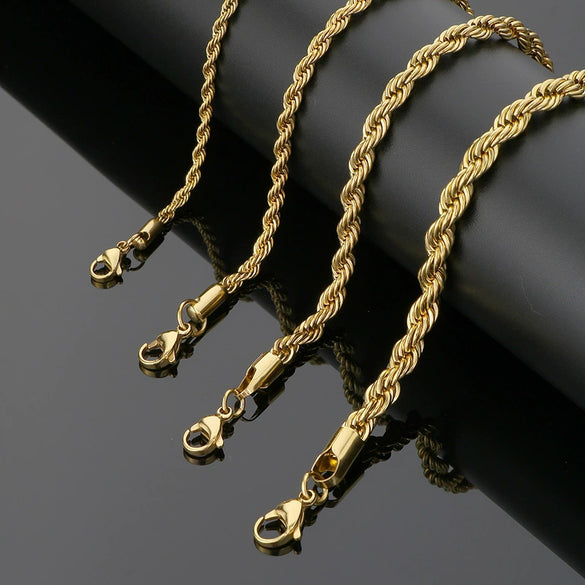 Titanium Steel Geometric Twist Chain Bracelet Electroplated Unisex