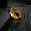 Titanium Steel Geometric Twist Shape Casting And Electroplating Ring Unisex Jewelry