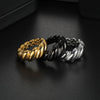 Titanium Steel Geometric Twist Shape Casting And Electroplating Ring Unisex Jewelry
