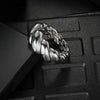 Titanium Steel Geometric Twist Shape Casting And Electroplating Ring Unisex Jewelry