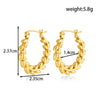 Titanium Steel Geometric Twisted Diamond Wheat Ear Shape Electroplated Women's Earrings Light Luxury Style