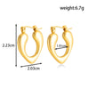 Titanium Steel Geometric Twisted Diamond Wheat Ear Shape Electroplated Women's Earrings Light Luxury Style