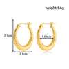 Titanium Steel Geometric Twisted Diamond Wheat Ear Shape Electroplated Women's Earrings Light Luxury Style