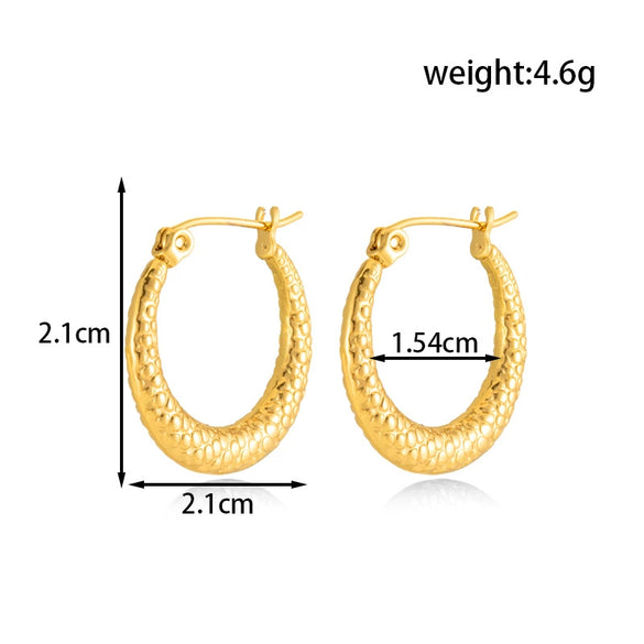 Titanium Steel Geometric Twisted Diamond Wheat Ear Shape Electroplated Women's Earrings Light Luxury Style
