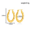 Titanium Steel Geometric Twisted Hammer Pattern Electroplated Women's Earrings