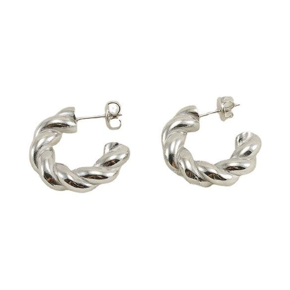 316L Stainless Steel Geometric Twisted Women's Earrings Electroplated