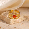 Titanium Steel Geometric U Shape Electroplated Unisex Ring