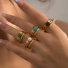 Titanium Steel Geometric U Shape Electroplated Unisex Ring