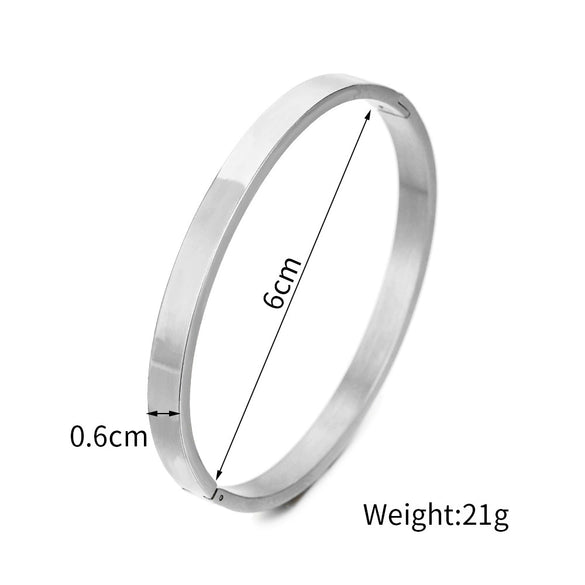 Titanium Steel Geometric Unisex Opening Bracelet Jewelry That Does Not Fade