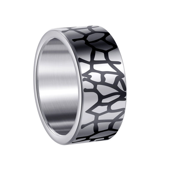 Titanium Steel Geometric Unisex Ring With Electroplating Simple And Crack Design Does Not Fade