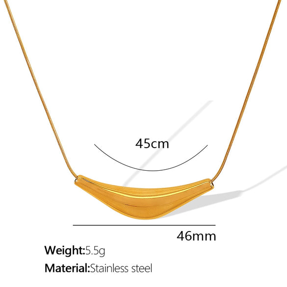 316L Stainless Steel Geometric Ushape Arc Pendant Clavicle Chain Necklace With Electroplating For Women