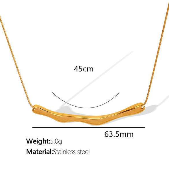 316L Stainless Steel Geometric Ushape Arc Pendant Clavicle Chain Necklace With Electroplating For Women