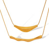 316L Stainless Steel Geometric Ushape Arc Pendant Clavicle Chain Necklace With Electroplating For Women