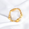 Titanium Steel Geometric Ushape Ladies Ring Electroplated Jewelry