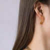 316L Stainless Steel Geometric Water Drop Curved Hook Earrings For Women With Electroplating Design