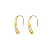 316L Stainless Steel Geometric Water Drop Curved Hook Earrings For Women With Electroplating Design