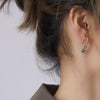 316L Stainless Steel Geometric Water Drop Curved Hook Earrings For Women With Electroplating Design